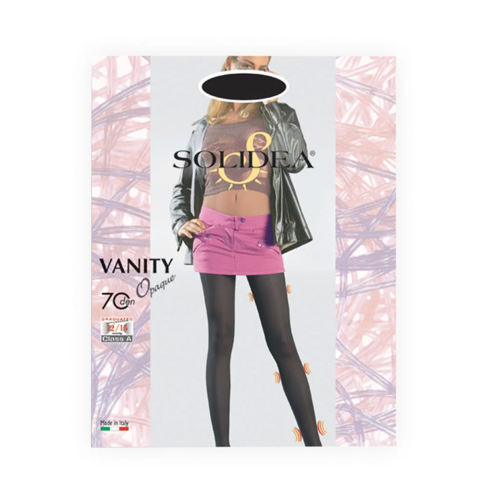 Solidea Vanity 70 Den Collant Opachi Vita Bassa 12 15mmHg 4L Blu Scuro