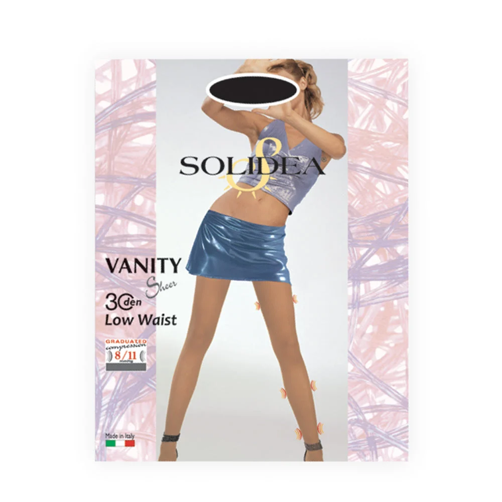 Solidea Vanity 30Sheer Collant Velati Vita Bassa 30Den 8 11mmHg 4L Camel