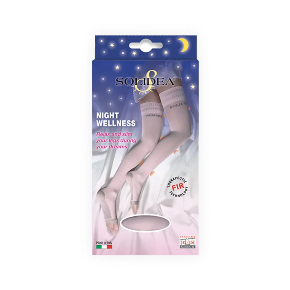 Solidea Night Wellness 70Den Calze Compressione Graduata 12 15mmHg 4L Rosa
