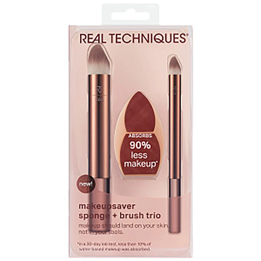 Real Techniques Makeupsaver spugna + pennello Trio