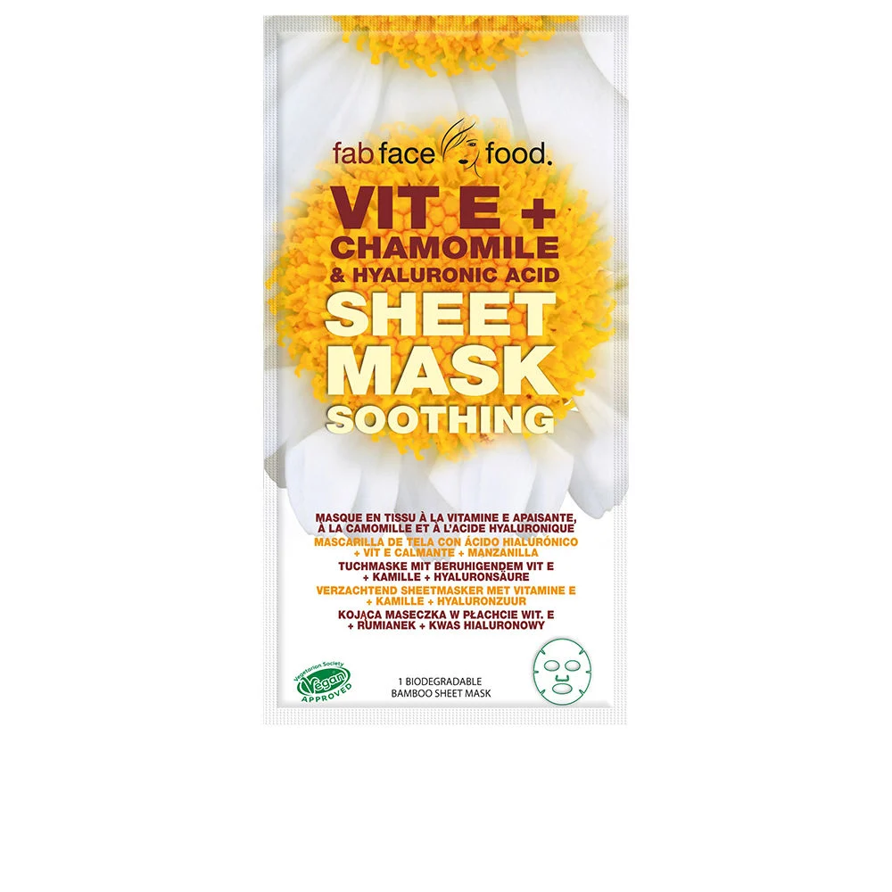 Maschera in tessuto FAB FACE FOOD VIT E + CAMOMILLA & ACIDO IALURONICO