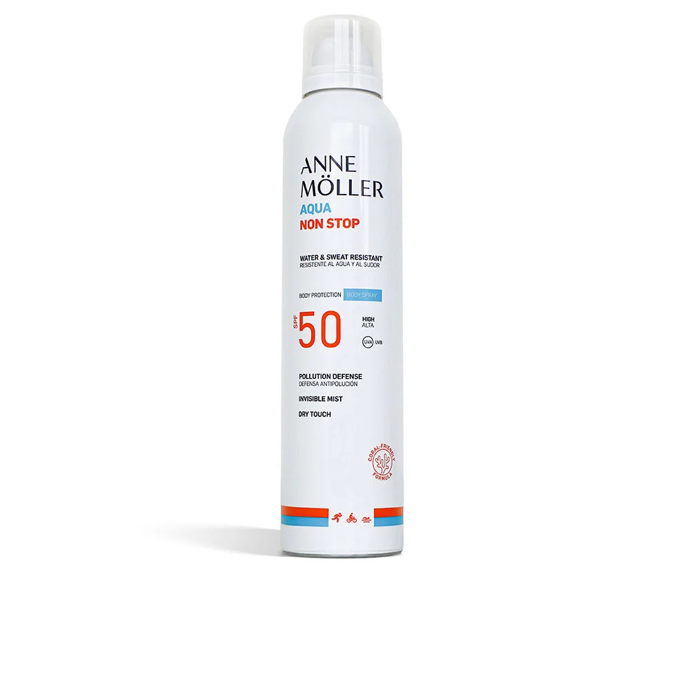 Spray corpo AQUA NON STOP resistente all’acqua e al sudore SPF50