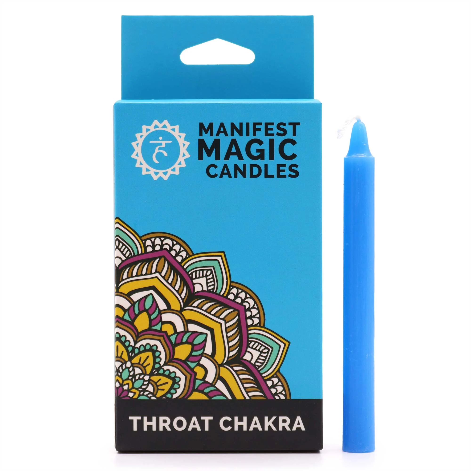 Set 12 Candele azzurre per rituali - 5 Chakra