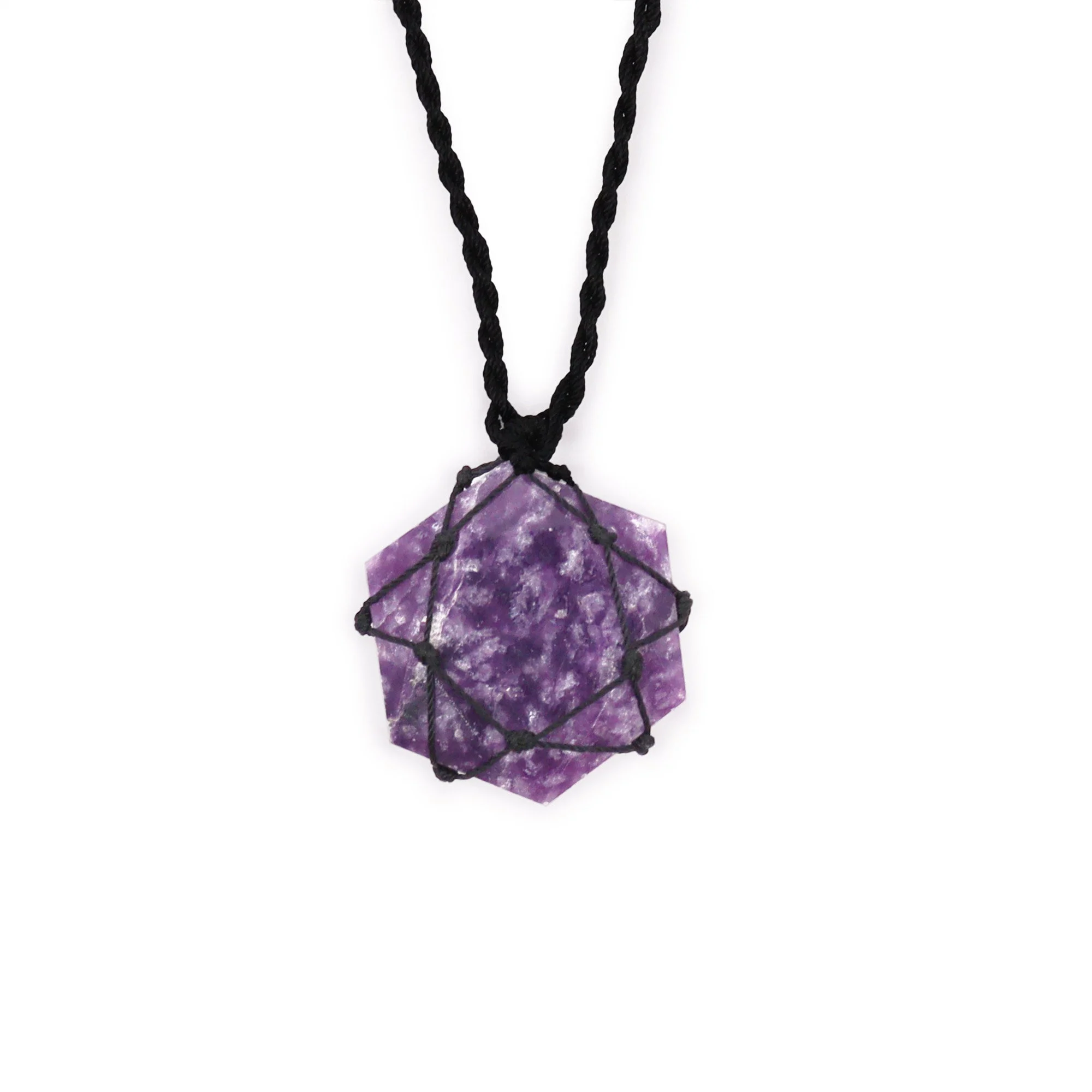 Ciondolo Esagonale in Lepidolite
