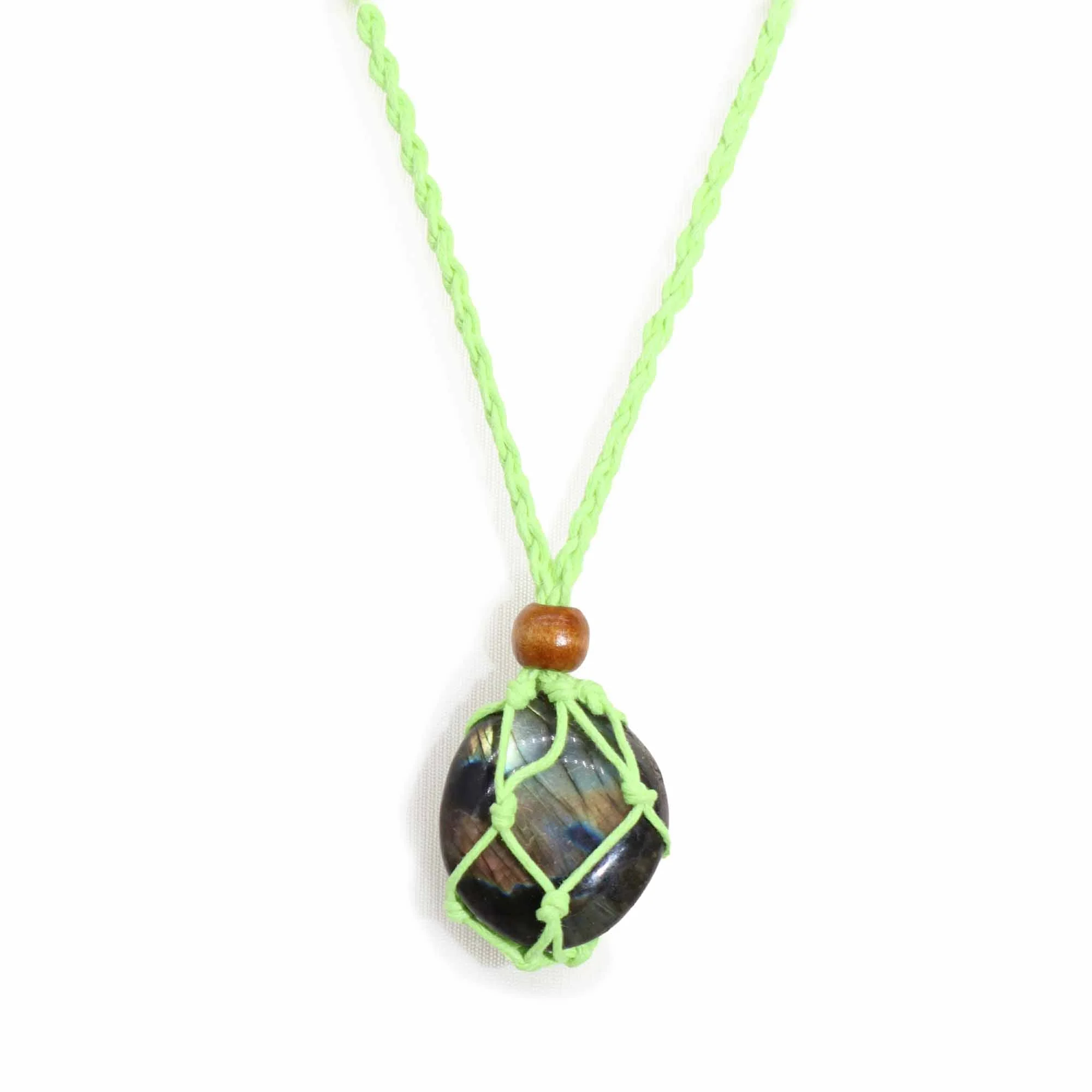 Collana in Macramè per Pietre Semipreziose – Lunghezza 45 cm - Verde