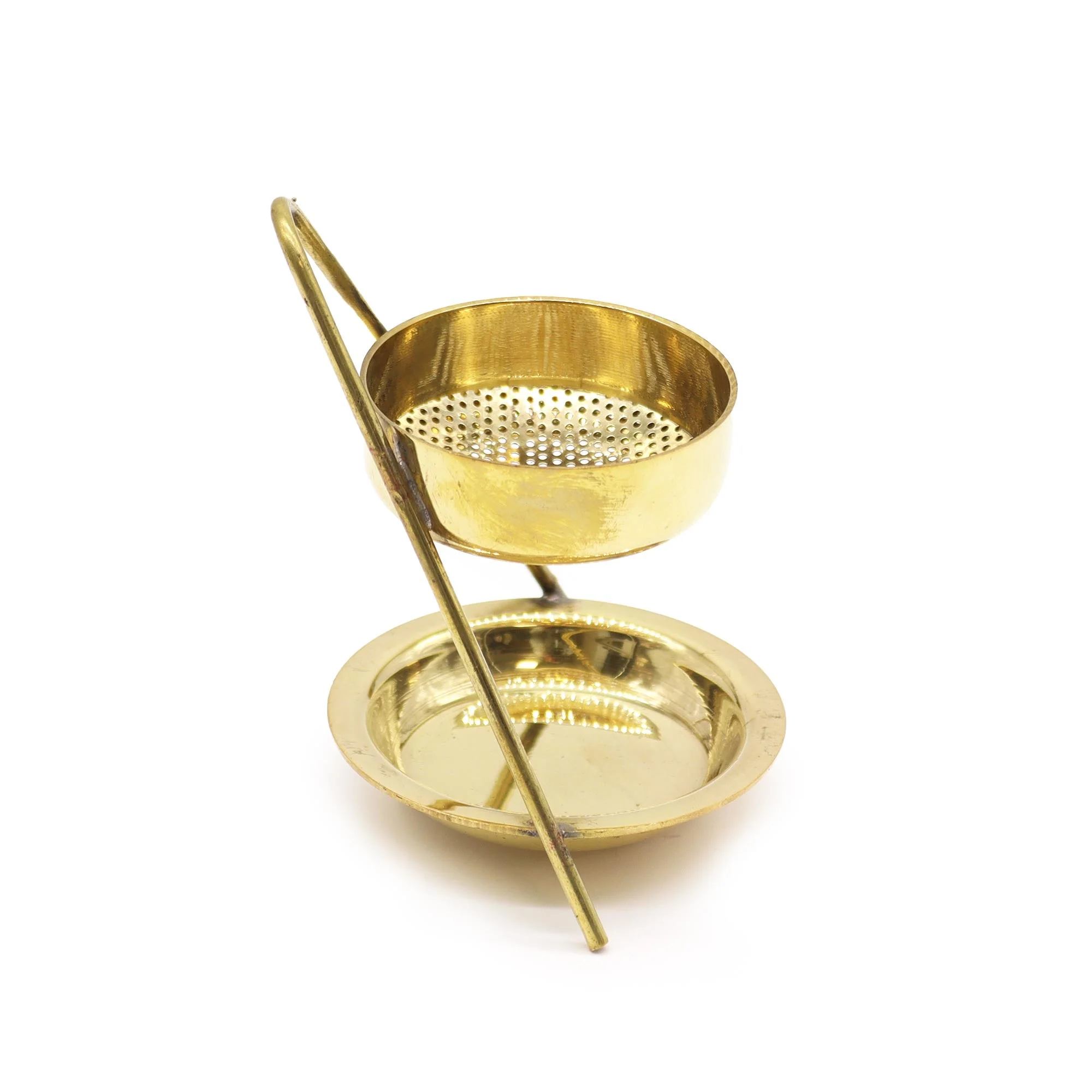 Bruciatore per Resine con lumino in Ottone Placcato – Altezza Fissa - Oro