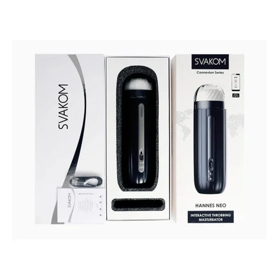 Svakom Hannes Neo Interactive Throbbing Masturbator Dark Blue 1ud