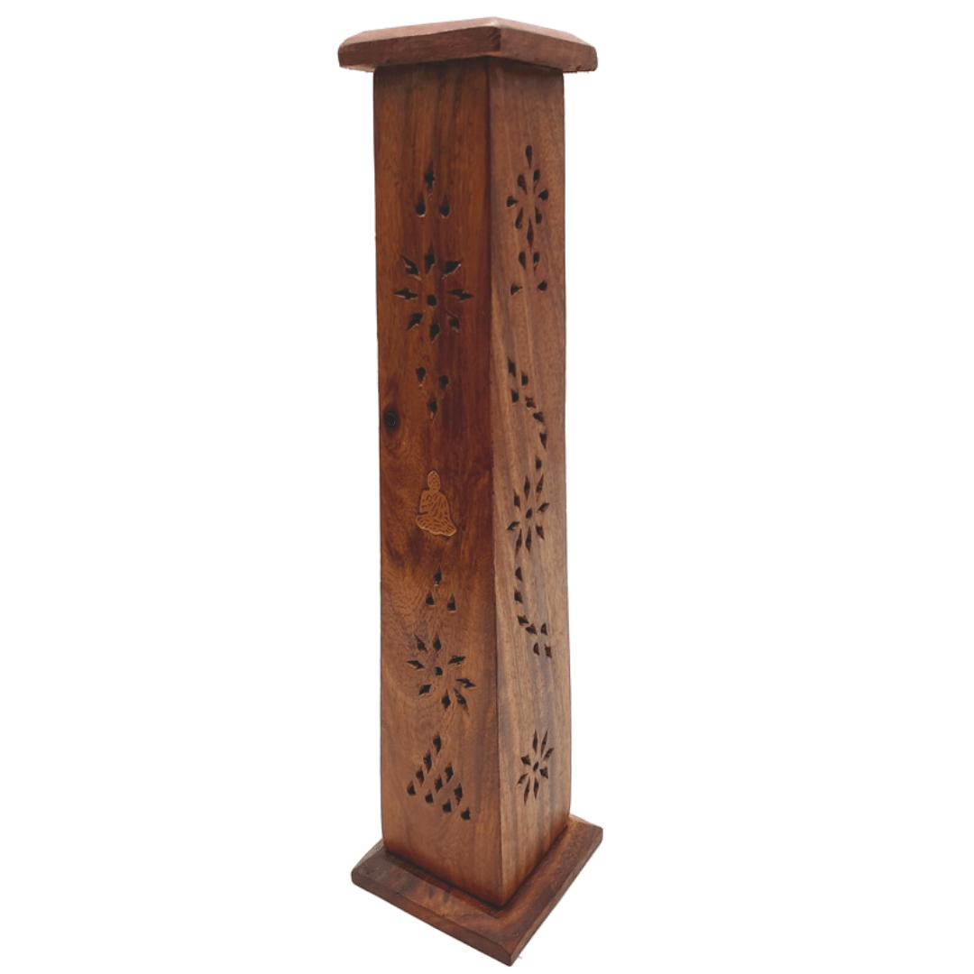 Brucia Incenso a Torre Verticale in Legno - Buddha