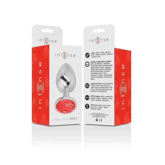 Intense Plug Anal Metal con Cristal Rojo Talla S 1ud