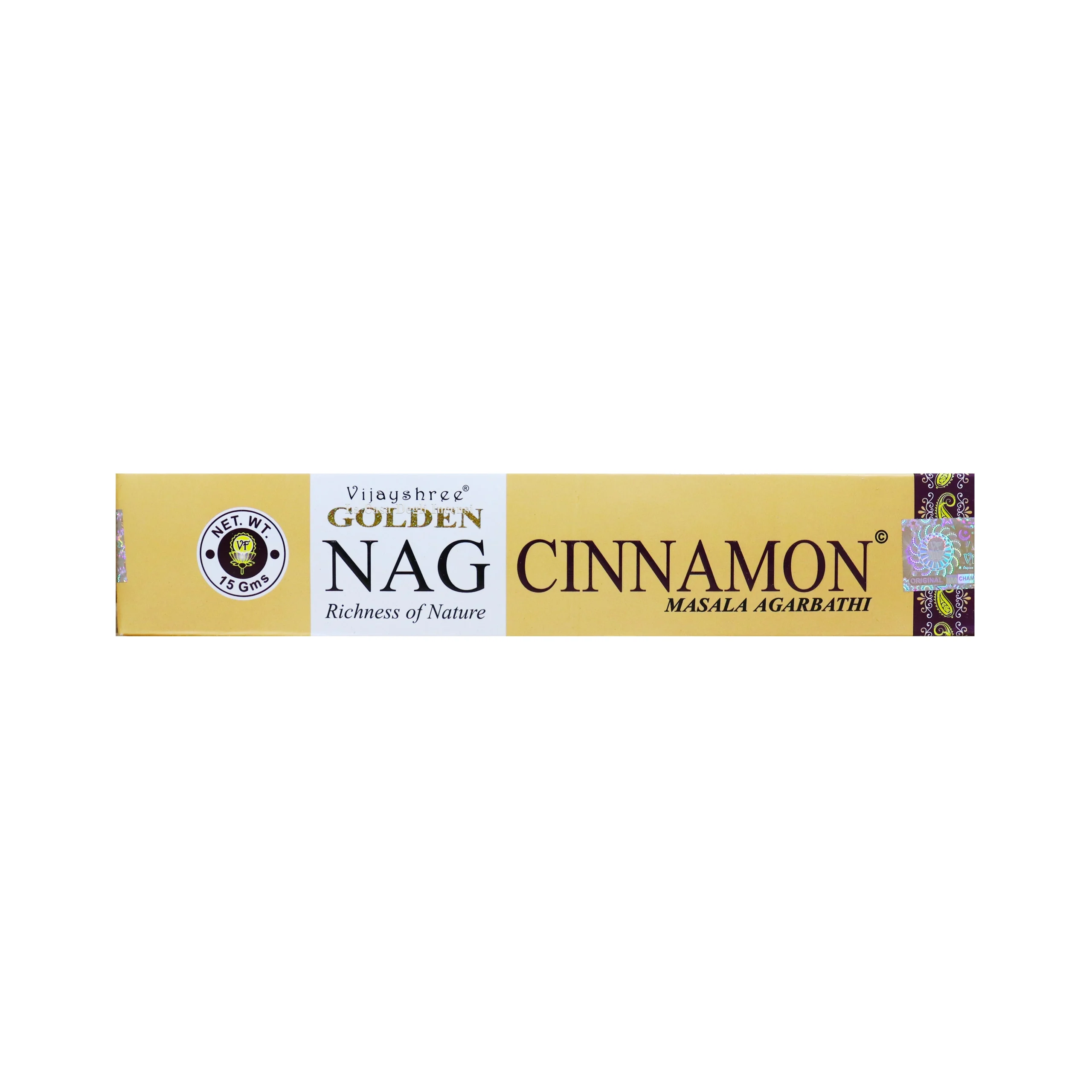 Cannella - Bastoncini di Incenso - Vijayshree Golden Nag - 15g