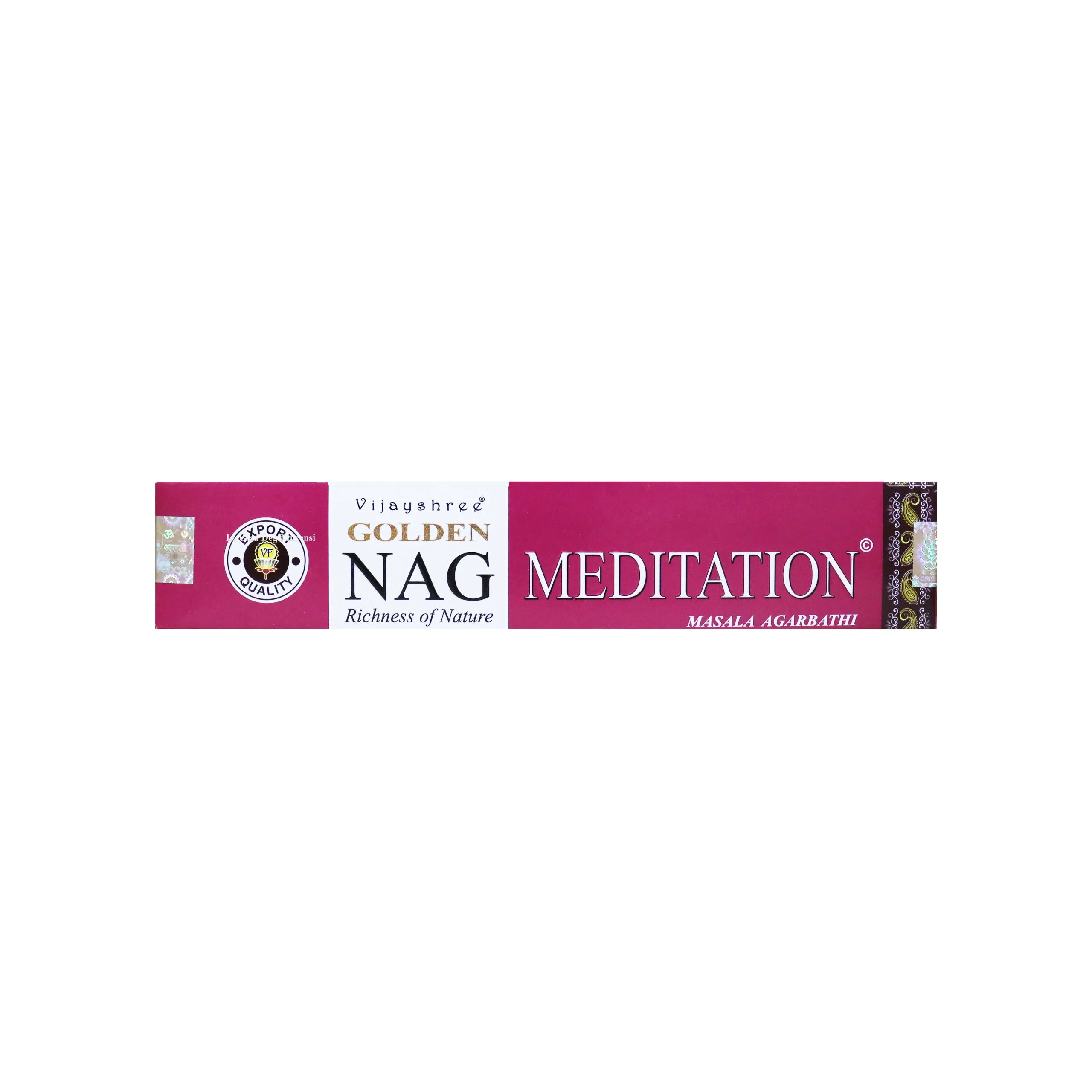 Meditazione - Bastoncini di Incenso - Vijayshree Golden Nag - 15g