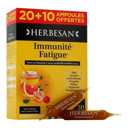 Herbesan Immunité Fatigue 30 ampoules x10ml