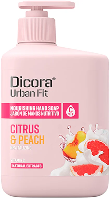 Sapone liquido per mani con vitamina C e profumo di agrumi e pesca