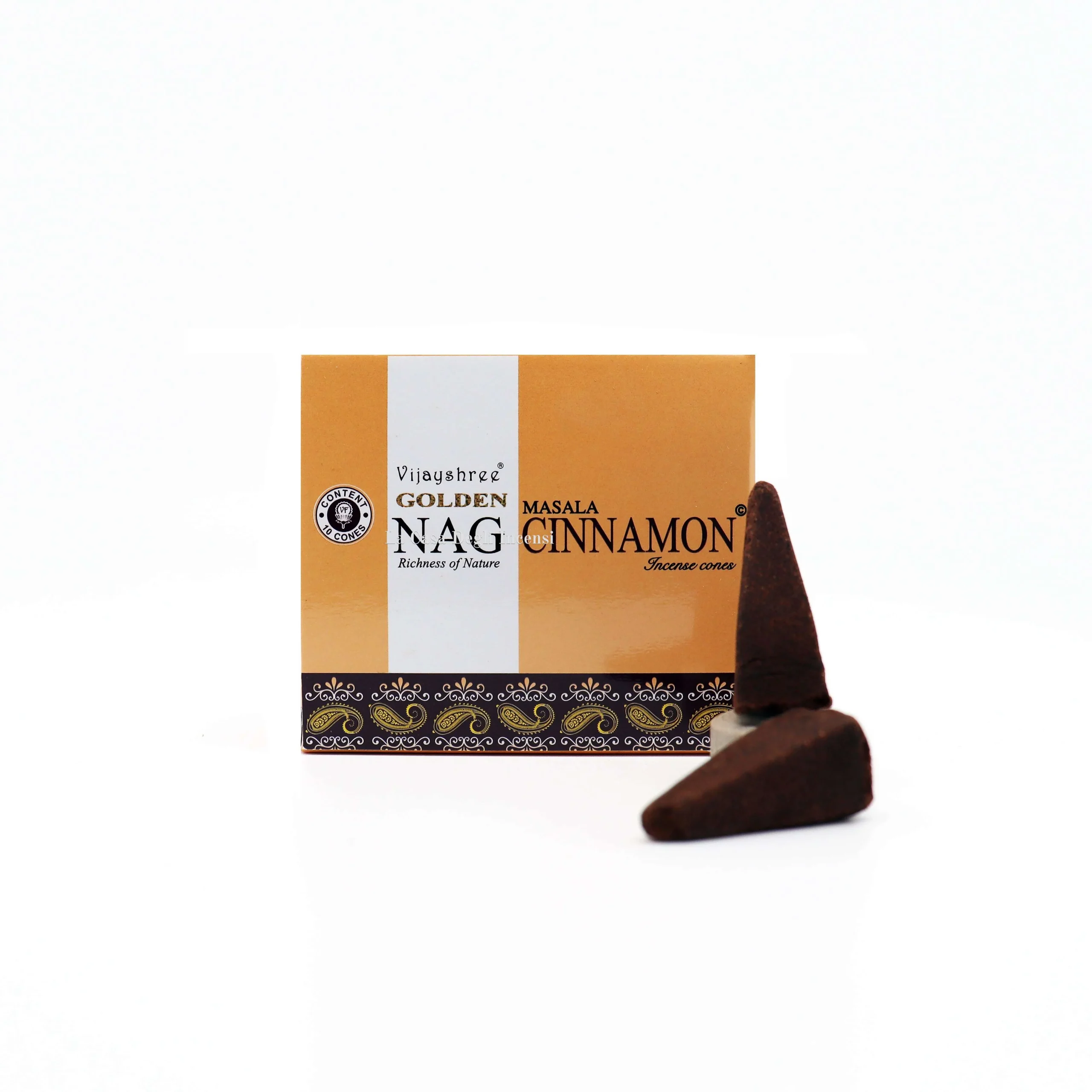 Cannella - Coni di Incenso - Vijayshree Golden Nag - 10pz
