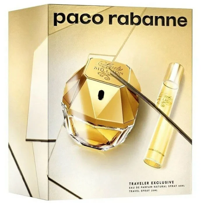 Paco Rabanne Lady Million Eau De Perfume Spray 80ml Set 2 Pezzi