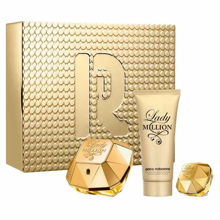 Paco Rabanne Lady Million Eau De Parfum Spray 80ml Set 3 pezzi