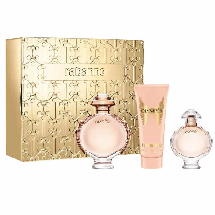 Paco Rabanne Olympéa Flora Eau De Perfume Spray 80 ml, set da 3 pezzi