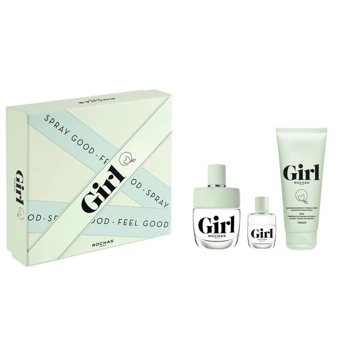 Rochas Girl Eau De Toilette Spray 100ml Set 3 pezzi