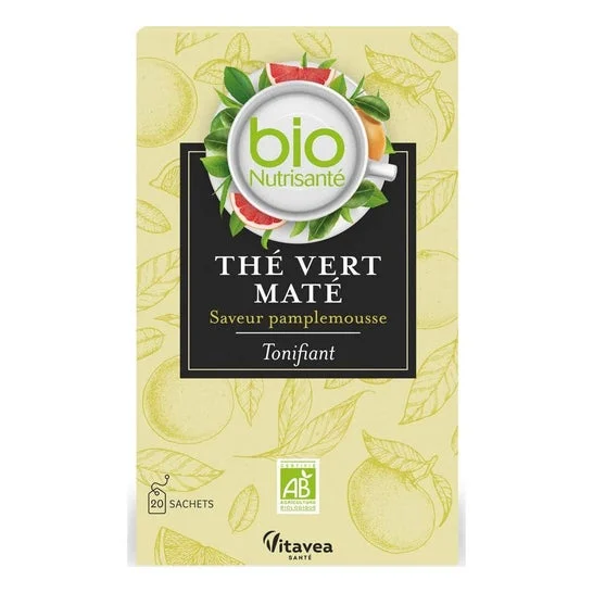 Nutrisanté Té Verde Mate Vigorizante Pomelo Bio 20 Sobres