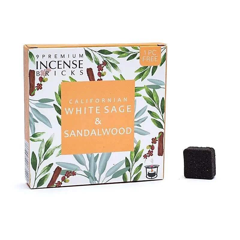 Salvia bianca e Sandalo - Mattoncini di incenso - Aromafume - 9 Pezzi