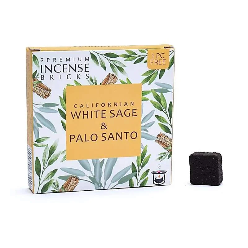 Salvia bianca e Palo Santo - Mattoncini di incenso - Aromafume - 9 Pezzi