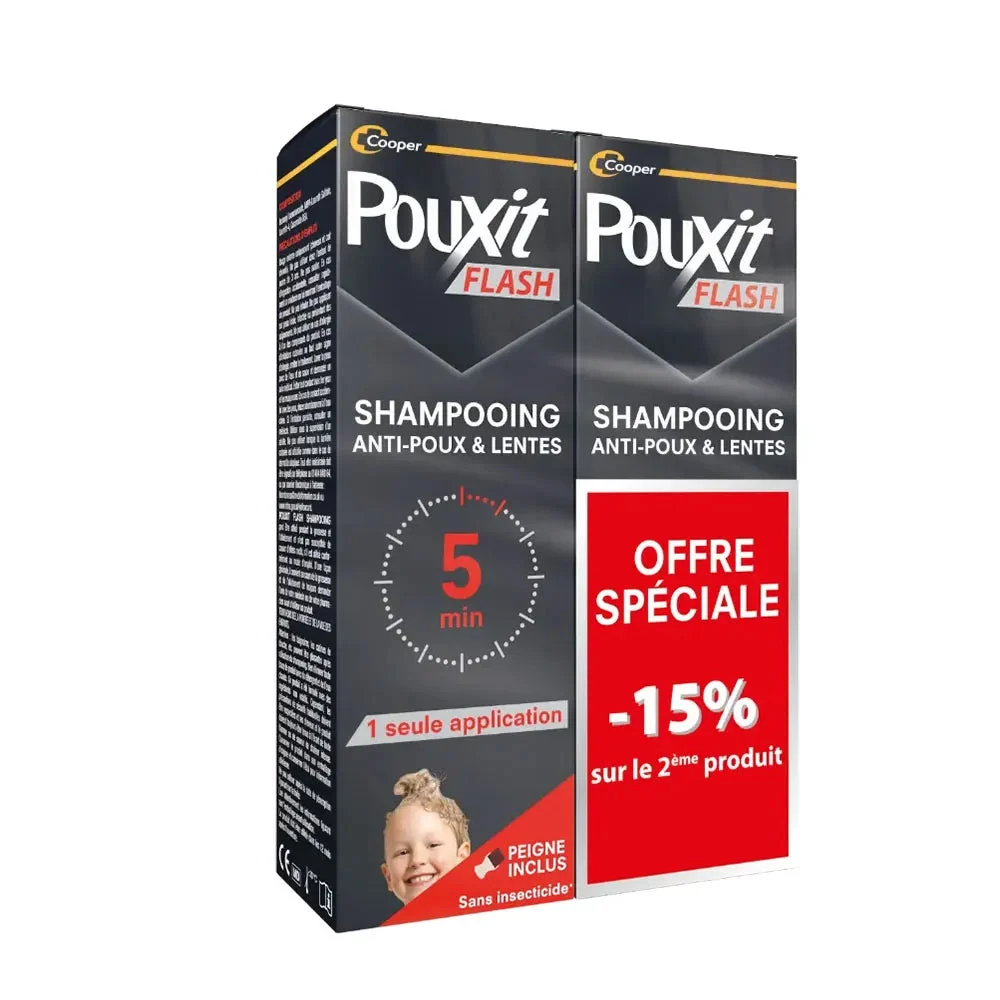 Pouxit Flash Shampoo antipidocchi e lendini 2x100ml