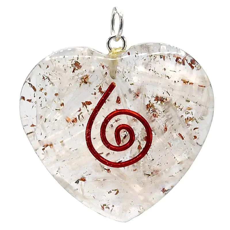 Ciondolo in Orgonite e Selenite - Cuore