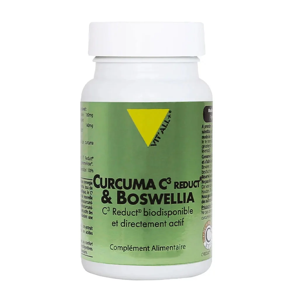 Vit'All+ Curcuma C3 Reduct® & Boswellia Altamente Biodisponibile e Direttamente Attivo 30 Capsule Vegetali