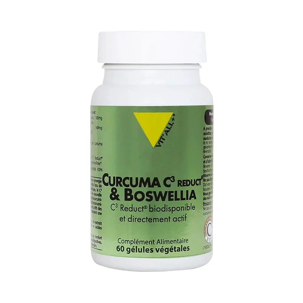 Vit'All+ Curcuma C3 Reduct® & Boswellia Altamente Biodisponibile e Direttamente Attivo 60 Capsule Vegetali