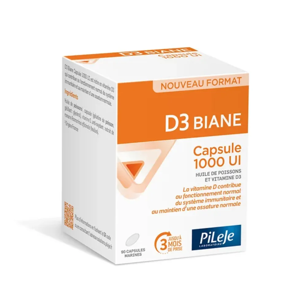 Pileje D3 Biane Vitamina D3 1000UI 90 capsule marine