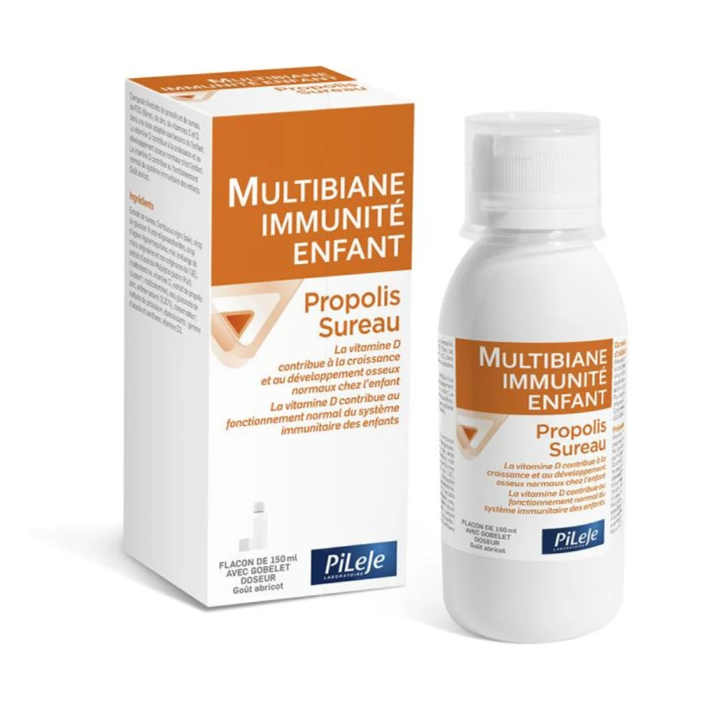 Pileje Multibiane Immunità Bambino Propoli e Sambuco 150ml con Bicchiere dosatore
