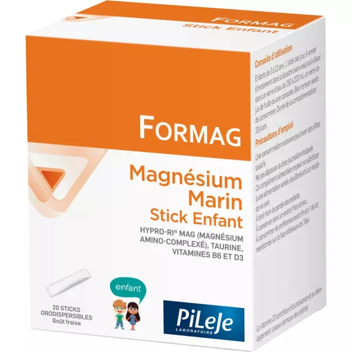 Pileje Formag Magnesio, taurina, vitamina B6 e vitamina D3 Bambino 20 Stick Orodispersibili