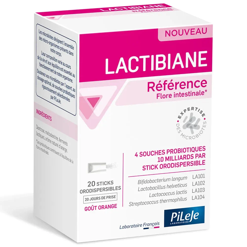 Pileje Lactibiane Riferimento Flora Intestinale Gusto Arancia 20 Stick Orodispersibili
