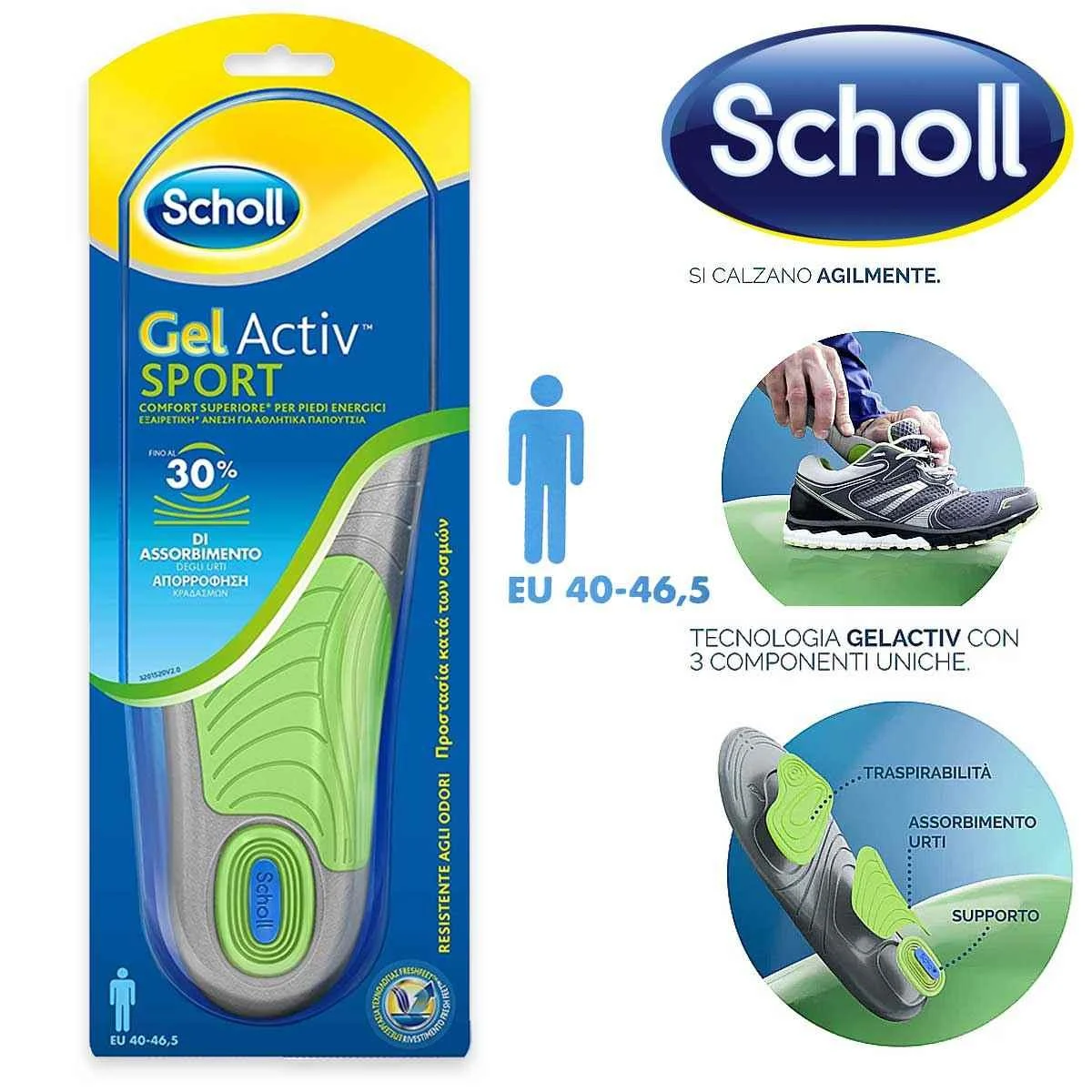 Scholl soletta sport uomo diretto