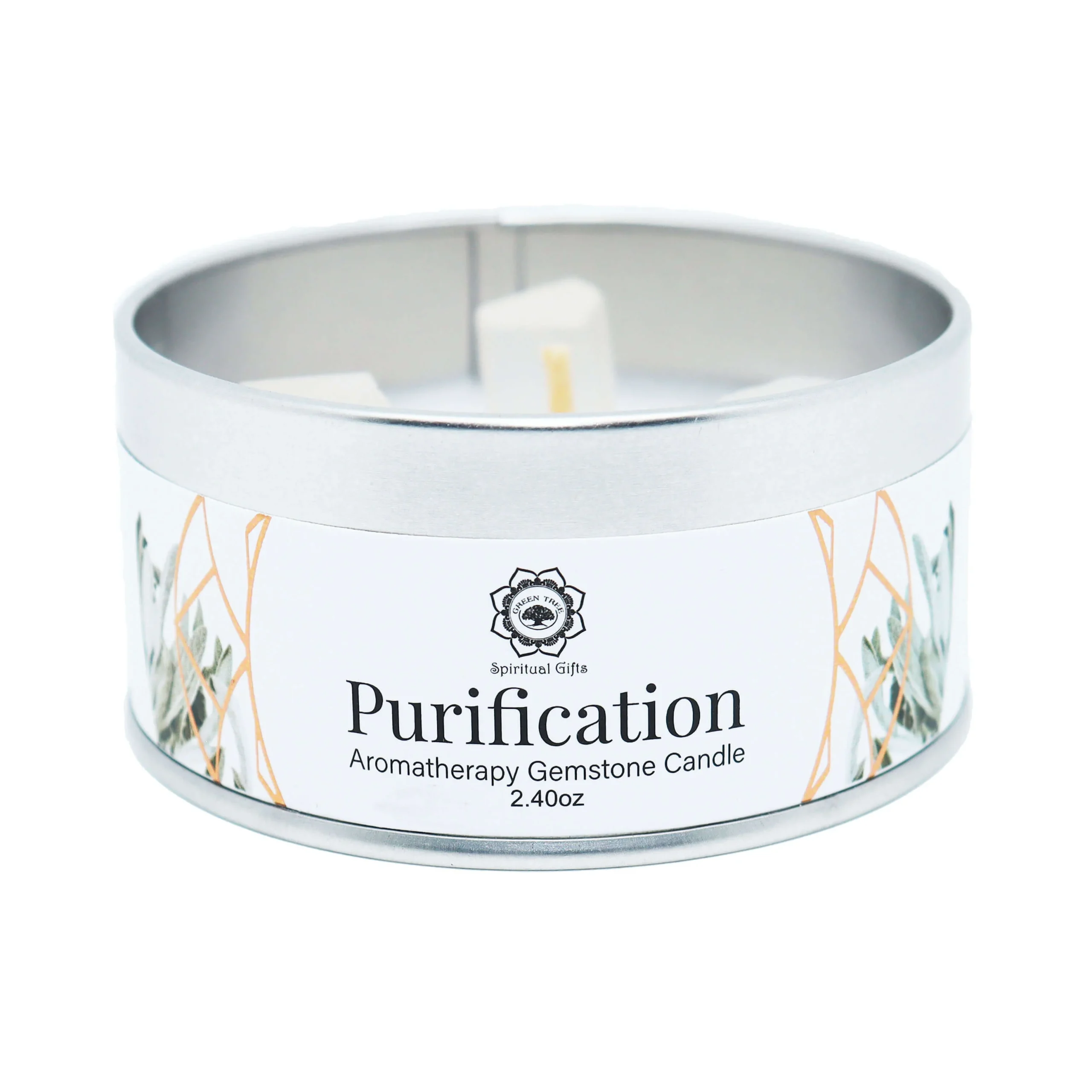 Salvia Bianca e Selenite - Candela Profumata Artigianale - 70g