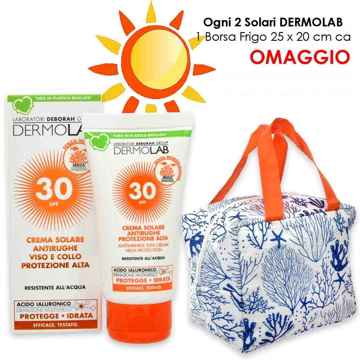 Dermolab crema sol. antirughe viso collo protezione alta 50 ml spf 30
