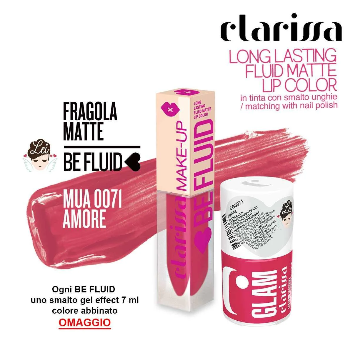 Be fluid colore labbra fragola matte amore