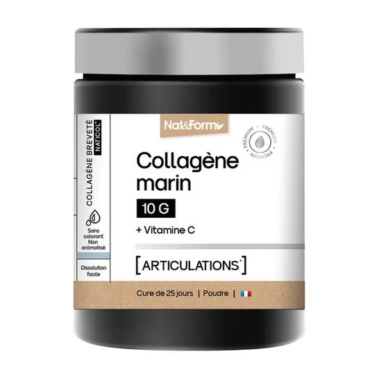 Nat & Form Nutraceutical Collagen Marin 10g + Vitamine C 252g