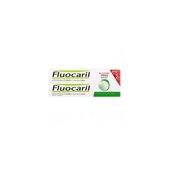 Fluocaril Bi Fluore 145 Mg Set di 2 tubi da 75 ml di 75 ml di menta ottenuta