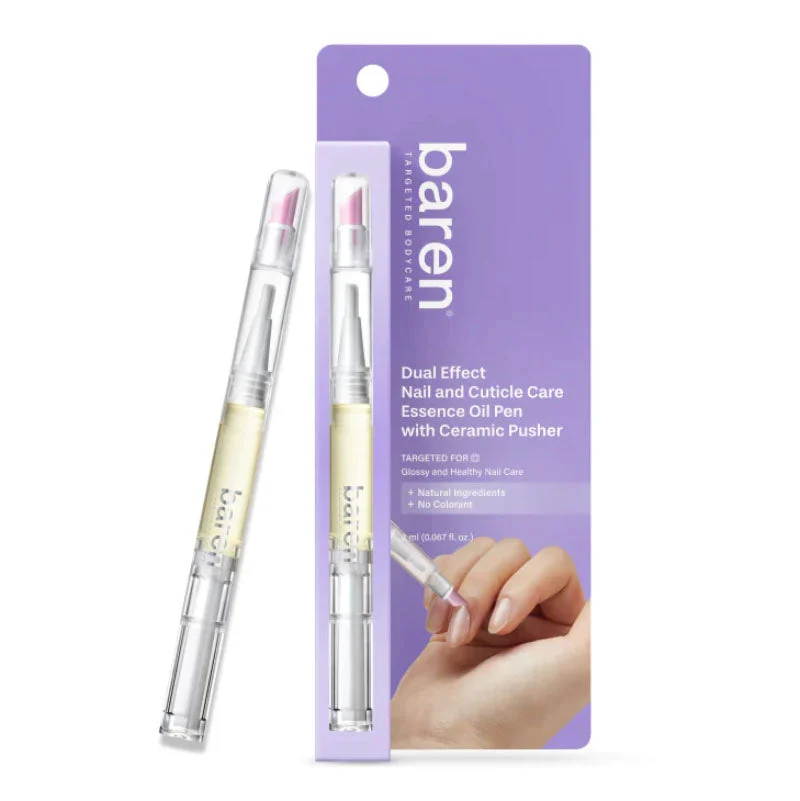 Penna a olio essenziale per la cura di unghie e cuticole a doppio effetto con spingitore in ceramica da 2 ml