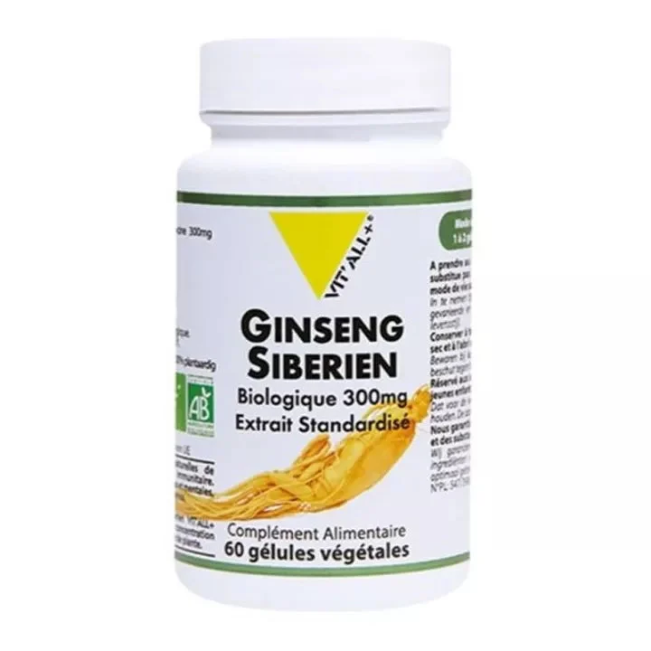 Vit'All+ Ginseng Siberiano Estratto Standardizza Bio 300mg 60 Capsule