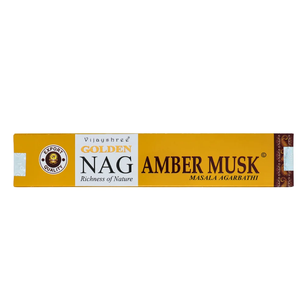 Ambra e Muschio - Bastoncini di Incenso - Vijayshree Golden Nag - 15g