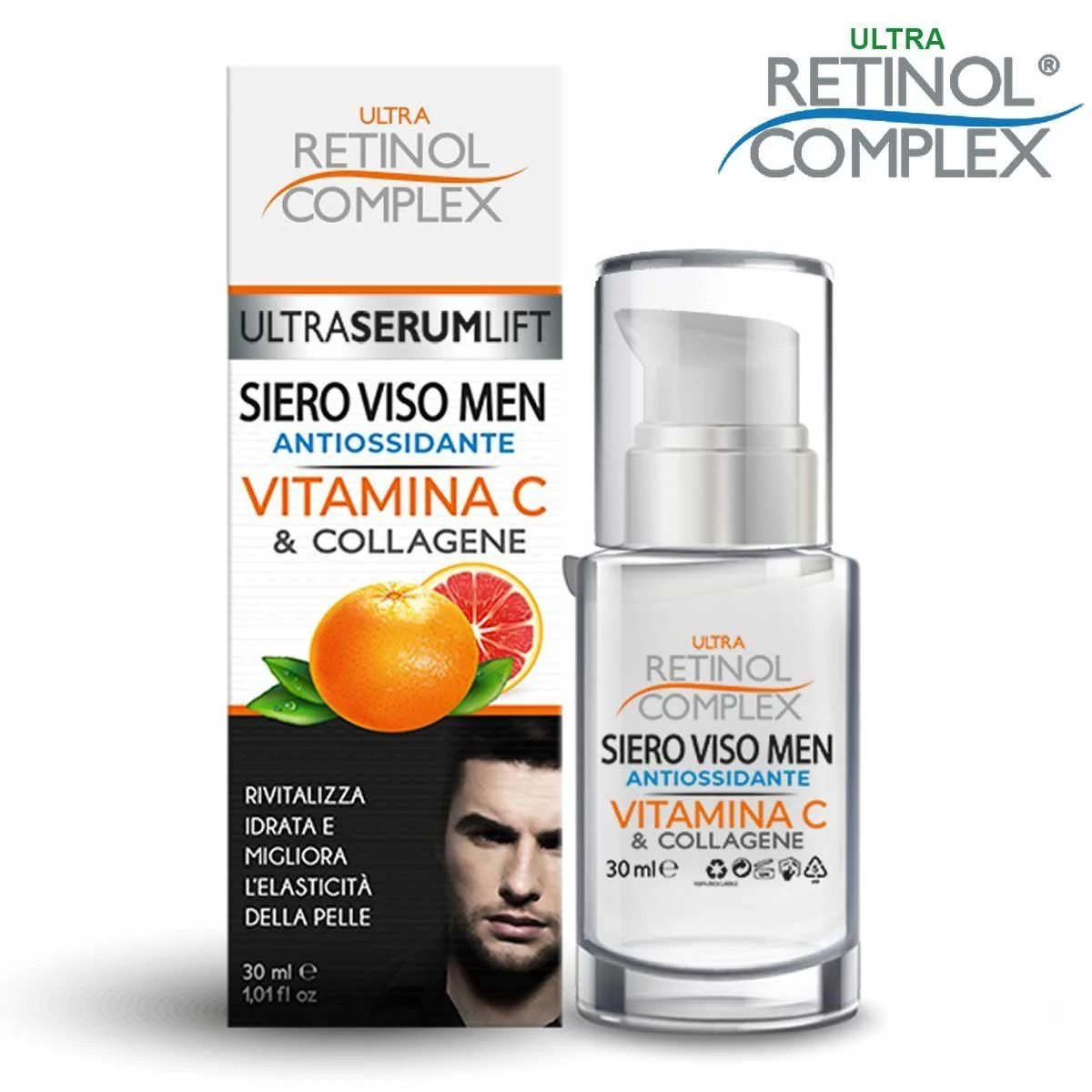 Retinol complex siero viso uomo con vitamina c 30 ml