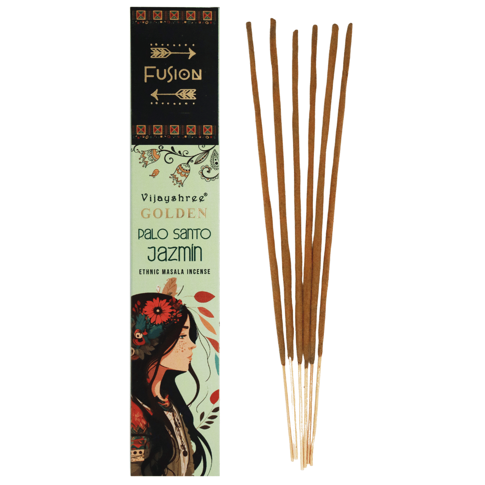 Palo Santo e Gelsomino - Bastoncini di Incenso - Vijayshree Golden Fusion - 15g