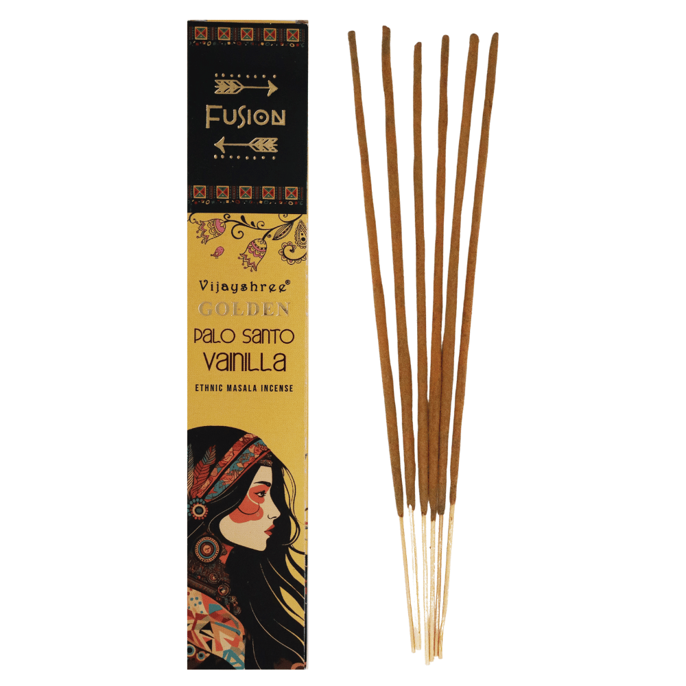 Palo Santo e Vaniglia - Bastoncini di Incenso - Vijayshree Golden Fusion - 15g