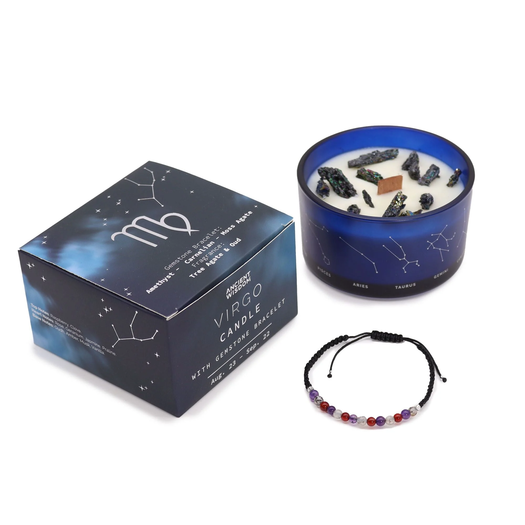 Vergine - Candela dello Zodiaco con Braccialetto