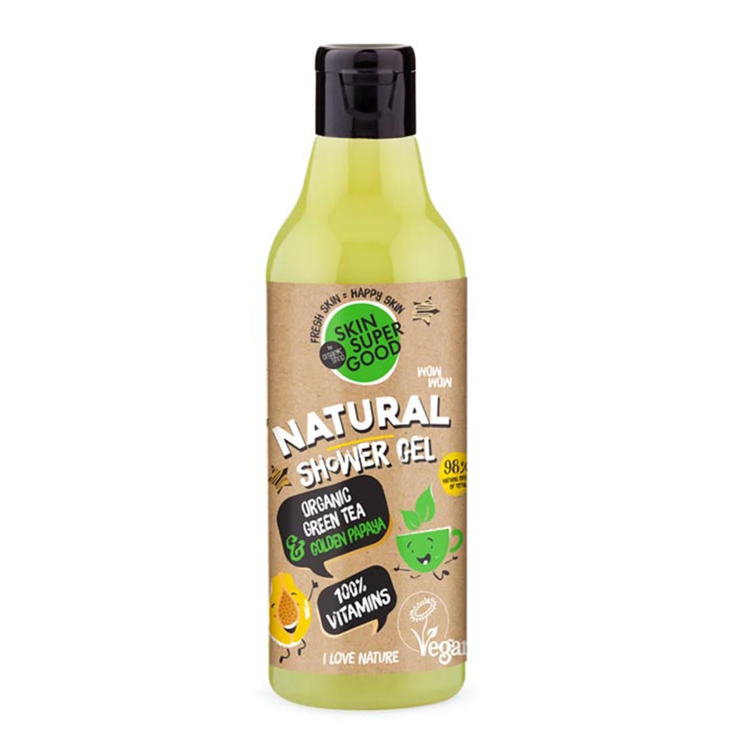 Natura Siberica Skin Super Good Gel da bagno naturale Tè verde 250 ml