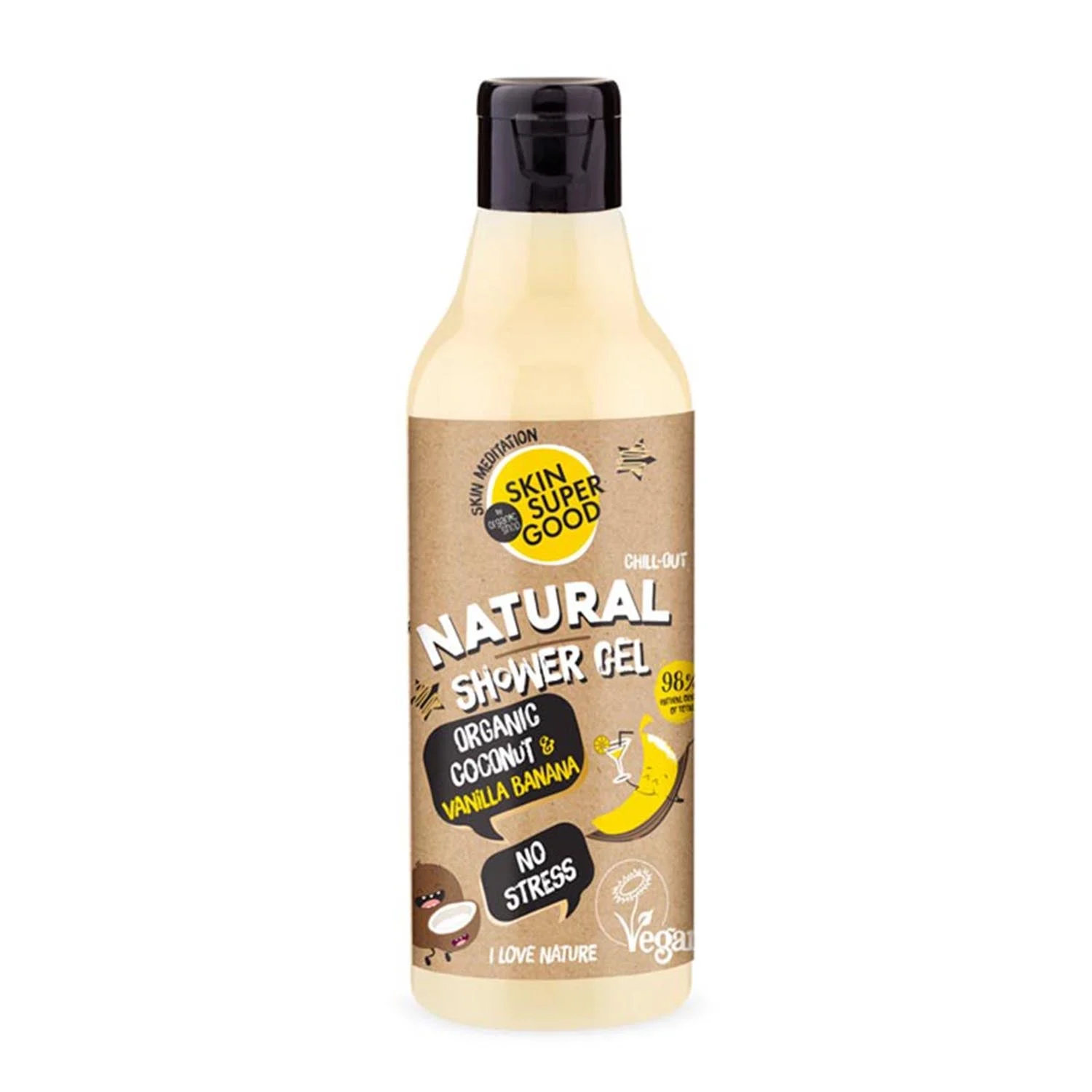 Natura Siberica Skin Super Good Gel da bagno naturale Banana al cocco 250 ml