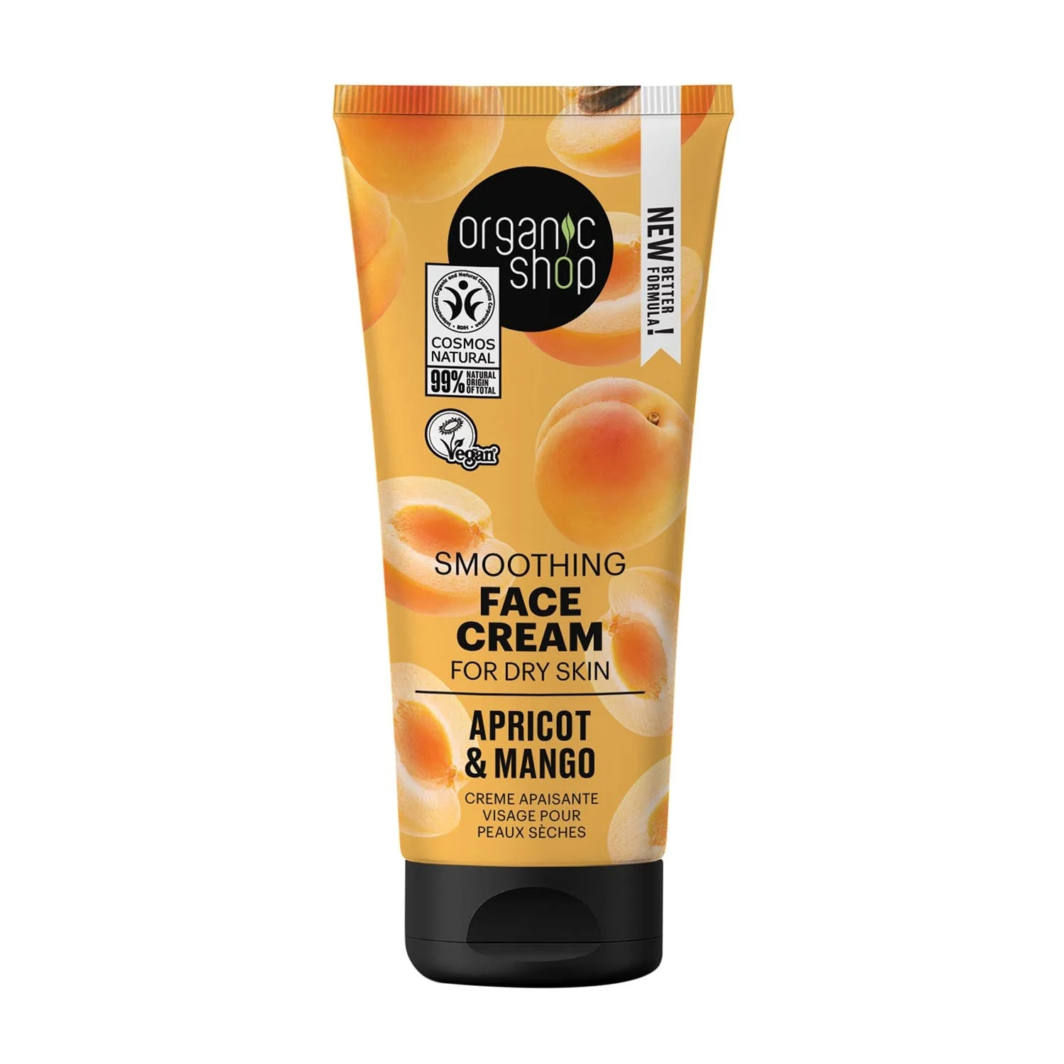 Natura Siberica Organic Shop Crema viso levigante all'albicocca per pelli secche 50 ml