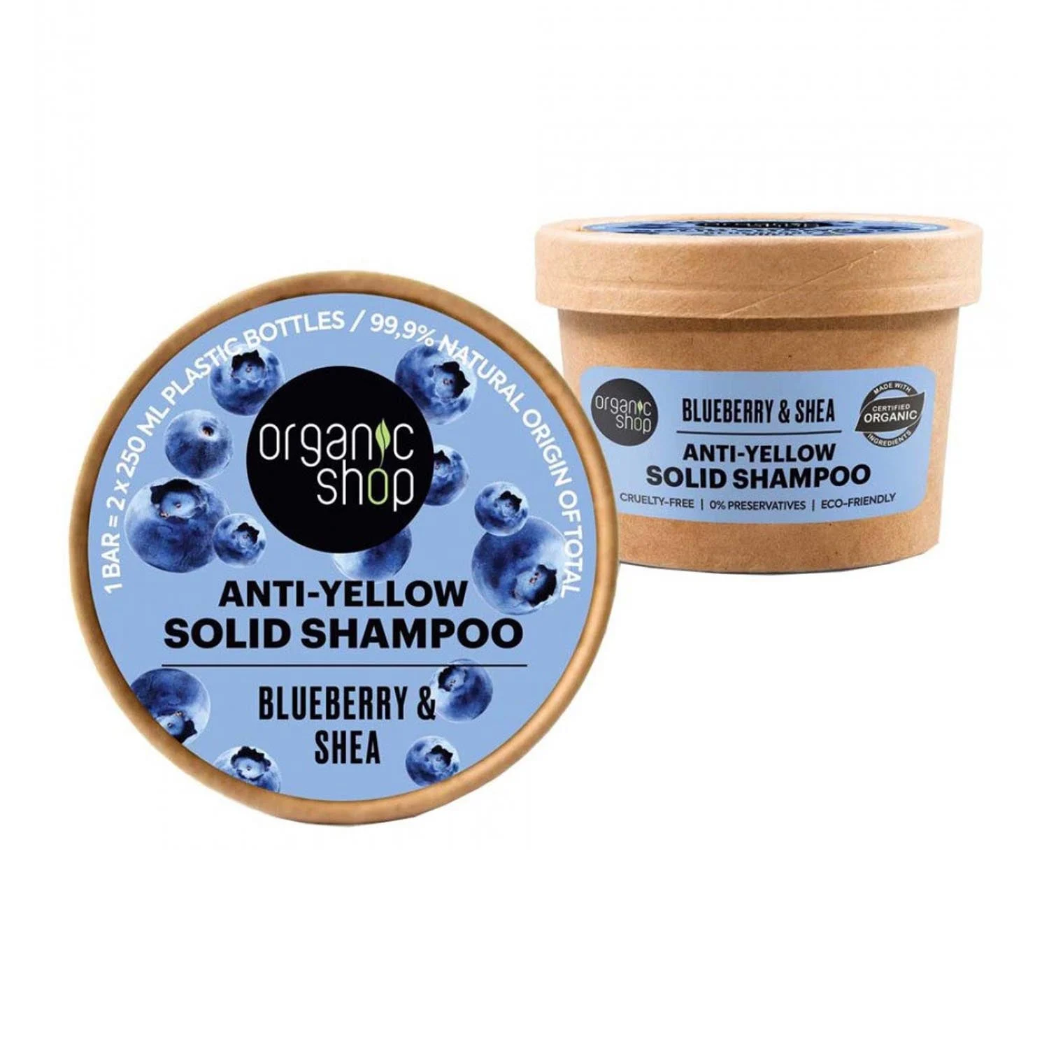 Organic Shop Mirtillo Shampoo Solido antigiallo 60g